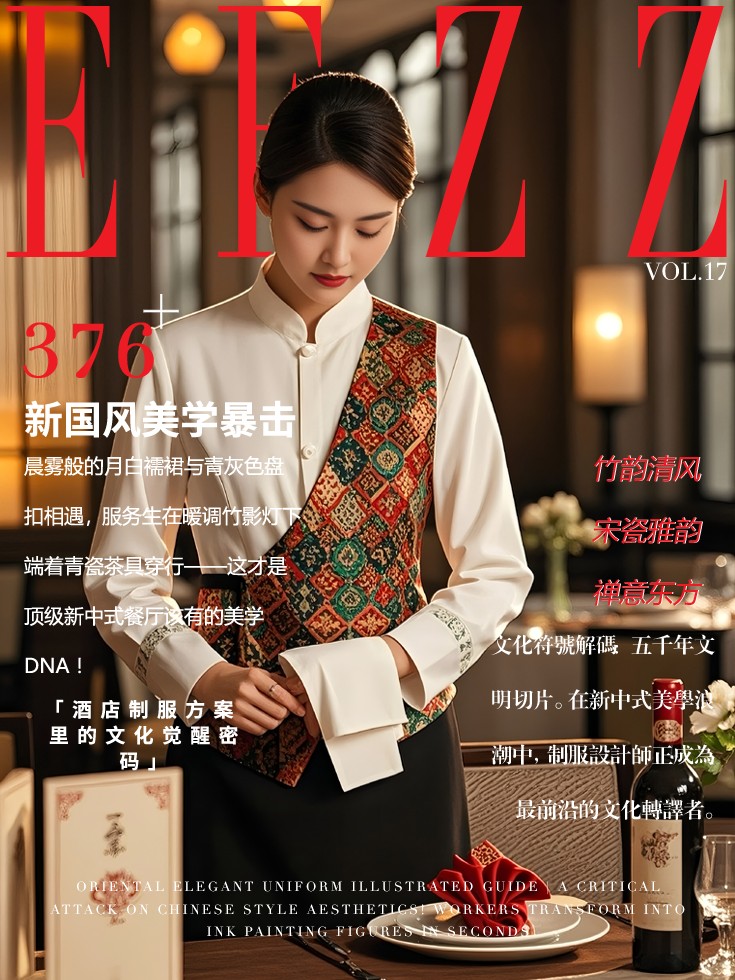 新國風美學制服-酒店中式餐廳服務(wù)員工作服文化符號解碼圖鑒