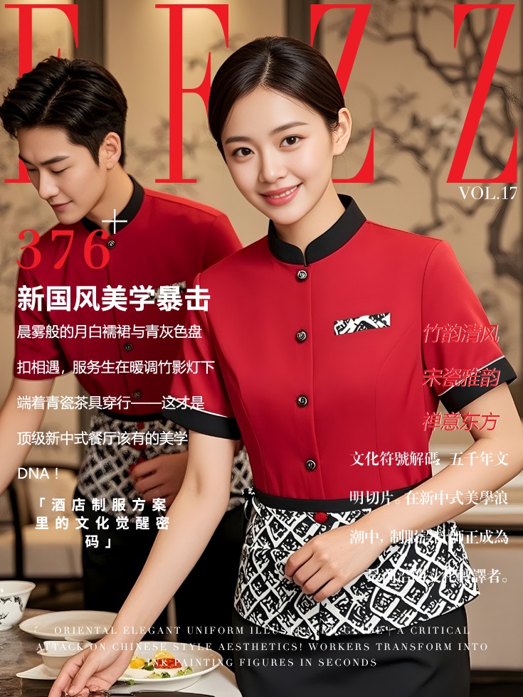 新國風美學制服-酒店中式餐廳服務(wù)員工作服文化符號解碼圖鑒