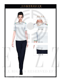 白色短袖女款高鐵乘務(wù)員服裝款式圖163