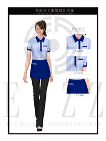 藍(lán)色女款快餐服務(wù)生制服設(shè)計(jì)圖192