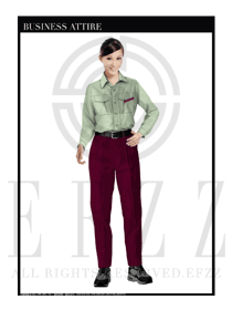 淺綠色女款長(zhǎng)袖工程服制服設(shè)計(jì)圖097