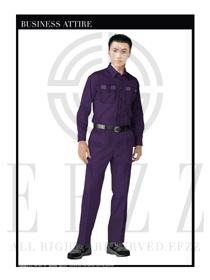 時尚紫色男款長袖工程服制服設(shè)計圖100