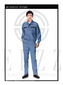 時尚淺藍色春秋男款工程服服裝款式圖1021