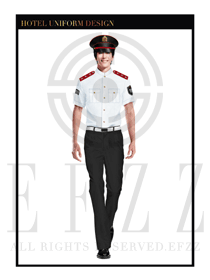 時尚白色男款保安服短袖制服設計圖327