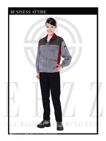 灰色女款春秋工程服服裝設(shè)計圖1048