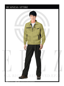 時(shí)尚淺黃色男款長(zhǎng)袖工程制服設(shè)計(jì)圖1071