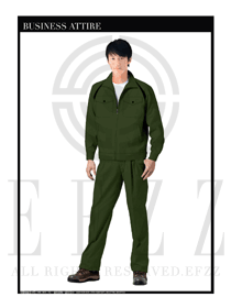 軍綠色男款長(zhǎng)袖車間工作服裝款式設(shè)計(jì)圖1078