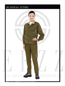 時(shí)尚深咖色女款長(zhǎng)袖春秋工程服款式設(shè)計(jì)圖1139
