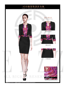 OL時尚黑色女職業裝夏裝制服設計圖689