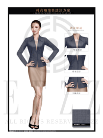 新款灰色女秋冬職業(yè)裝套裙款式設計圖1450