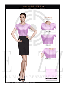 新款粉紅色韓版修身款女職業(yè)裝夏裝制服設(shè)計(jì)圖720