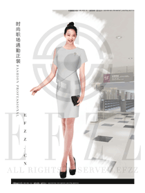 時尚灰色連衣裙款女職業(yè)裝夏裝服裝款式圖733