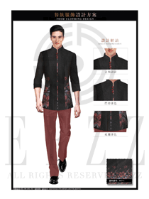 新中式修身男款中餐服務(wù)員制服設(shè)計(jì)圖1914
