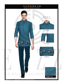 新中式男款中餐服務員制服設計圖1917