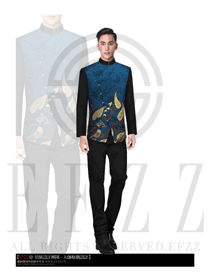 新款深藍(lán)色長(zhǎng)袖男款中餐服務(wù)員制服設(shè)計(jì)圖1680
