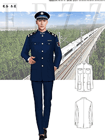 原創(chuàng)制服設(shè)計(jì)深藍(lán)色男乘務(wù)員冬裝服裝款式圖177