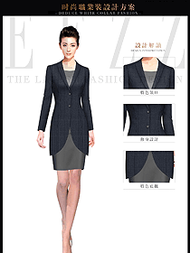 原創(chuàng)制服設(shè)計(jì)長袖女秋冬職業(yè)裝服裝款式圖1503
