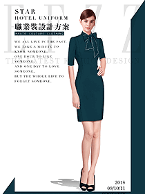 新款短袖連衣裙女職業(yè)裝夏裝制服設(shè)計(jì)圖769