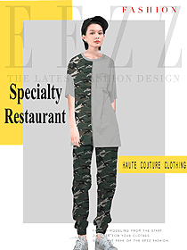 時尚短袖女款快餐廳服裝款式設計圖287