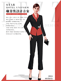 時(shí)尚長袖女秋冬職業(yè)裝制服設(shè)計(jì)圖1587