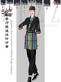 時尚日式餐廳女服務(wù)員服裝款式圖329