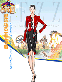 新款長(zhǎng)袖女款游樂(lè)園員工制服款式設(shè)計(jì)圖339