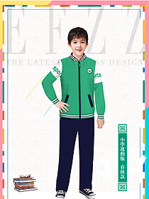 淺綠色長袖男款學生服校服款式設計圖151