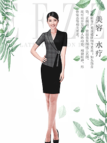 時尚短袖女款總臺收銀接待制服設計圖435