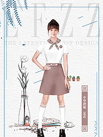原創(chuàng)制服設(shè)計(jì)短袖女款學(xué)生服校服款式圖155