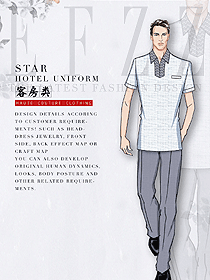 原創設計短袖男款客房服務員服裝款式圖654