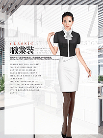 女職業(yè)裝修身款短袖襯衫設(shè)計圖391