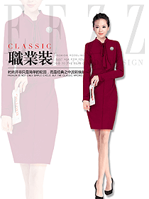 原創制服設計紅色女職業裝夏裝款式圖788