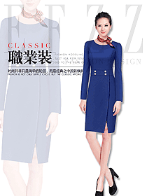 藍(lán)色女職業(yè)裝夏裝制服設(shè)計(jì)圖872