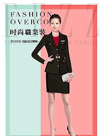 原創(chuàng)制服設(shè)計女秋冬職業(yè)裝款式效果圖1662