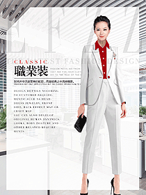 原創(chuàng)制服設(shè)計白色女秋冬職業(yè)裝設(shè)計圖1689