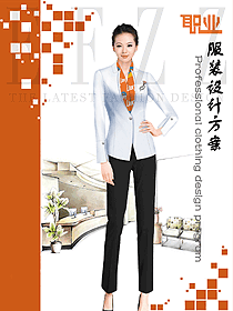 新款白色女秋冬職業(yè)裝制服設計圖1699