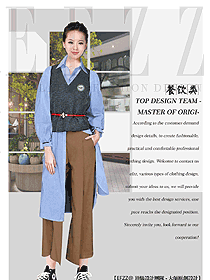 時尚女款快餐廳服裝款式設計圖378