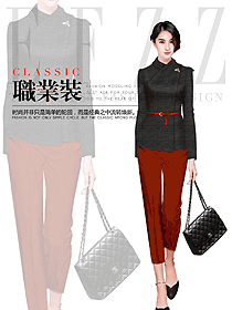 時尚女職業(yè)裝夏裝制服設(shè)計圖960