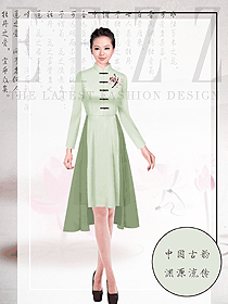 原創(chuàng)制服設(shè)計(jì)女款茶藝師服務(wù)員服裝款式圖2022