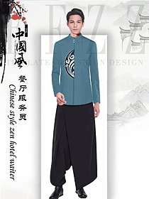 男款中餐服務(wù)員制服款式設(shè)計(jì)圖2083
