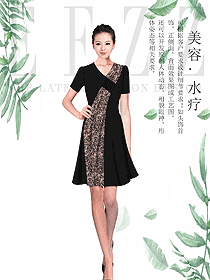 時尚黑色SPA水療會所咨客制服設計圖510
