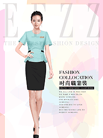 原創(chuàng)制服設計淺綠色女款水療會所咨客服裝款式圖463