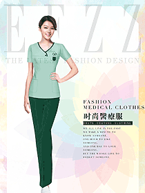 原創(chuàng)設(shè)計(jì)淺綠色美容會(huì)所服裝款式圖783
