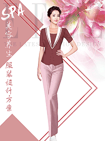 新款短袖美容技師工作服裝款式設(shè)計圖798