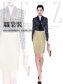 新款女職業(yè)裝長袖襯衫制服設(shè)計(jì)圖391