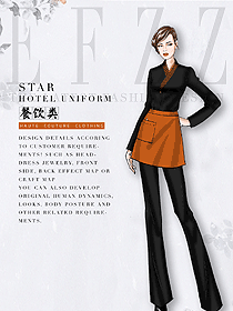 原創(chuàng)制服設(shè)計(jì)女款茶餐廳服裝款式圖406