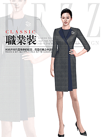 原創(chuàng)制服設(shè)計灰色女職業(yè)裝夏裝款式圖991