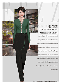 時(shí)尚長袖女款快餐廳服裝款式設(shè)計(jì)圖412