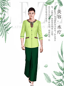新款男款美容養生技師工作制服設計圖854