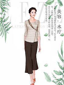 時尚女款美容技師制服設計圖859